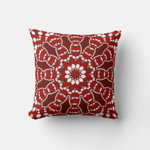 Coussin Chiffre rouge blanc géométrique