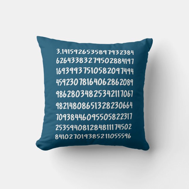 Coussin Chiffres de Pi 3.14 Numéros mathématiques Concepti (Recto)