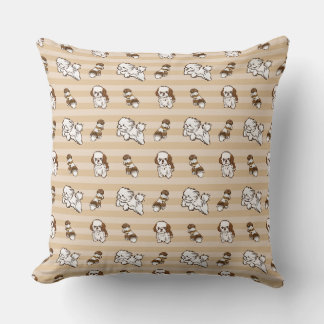 Coussin chih tzu chien motif