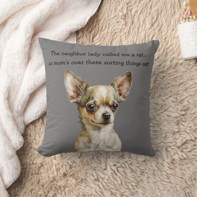 Coussin Chihuahua drôle (Couverture)