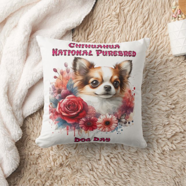 Coussin Chihuahua Fête de la Journée nationale des chiens  (Couverture)