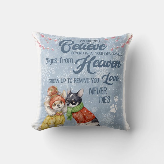 Coussin Chihuahua - Jolie chiot cadeau de Noël, (Recto)
