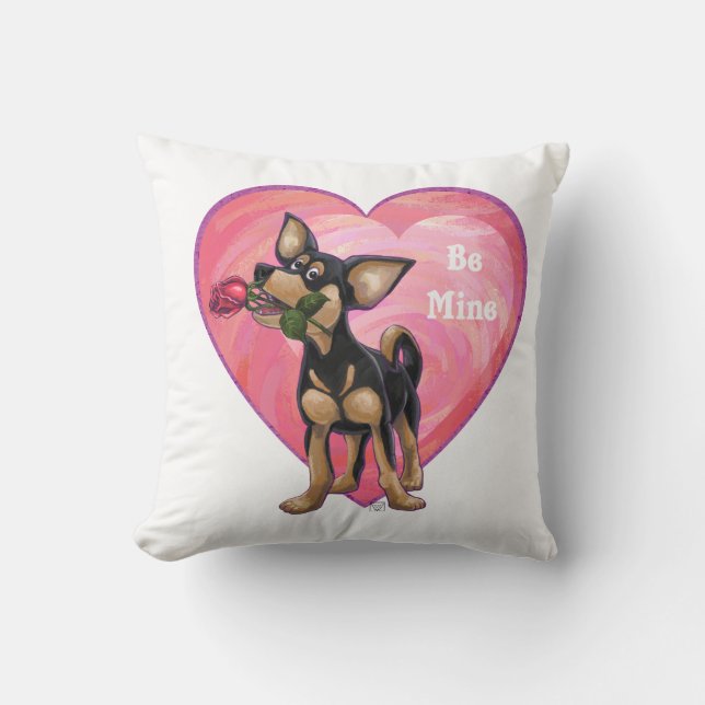 Coussin Chihuahua Saint-Valentin (Recto)