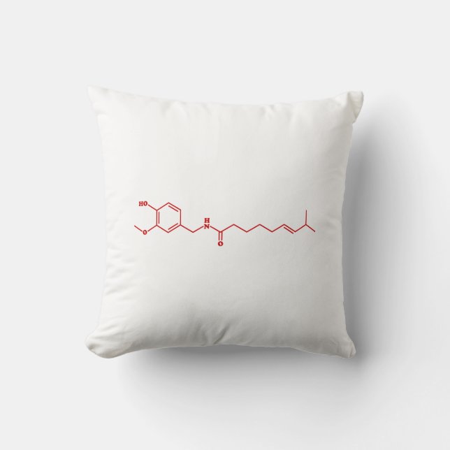 Coussin Chili Capsaicin Formule chimique moléculaire (Recto)