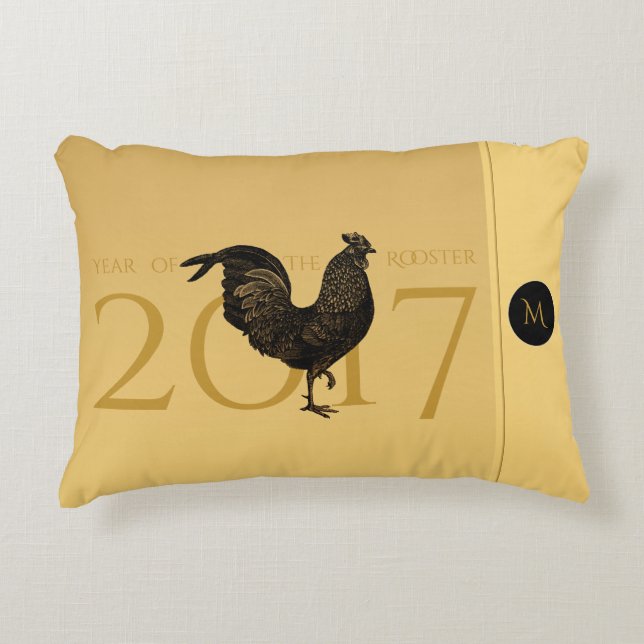 Coussin chinois de la nouvelle année 2017 de coq (Devant)