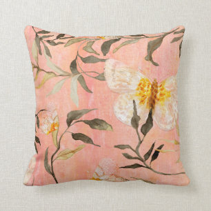 Coussin Chinoiserie Papillon moderne Marbling Eucalyptus T