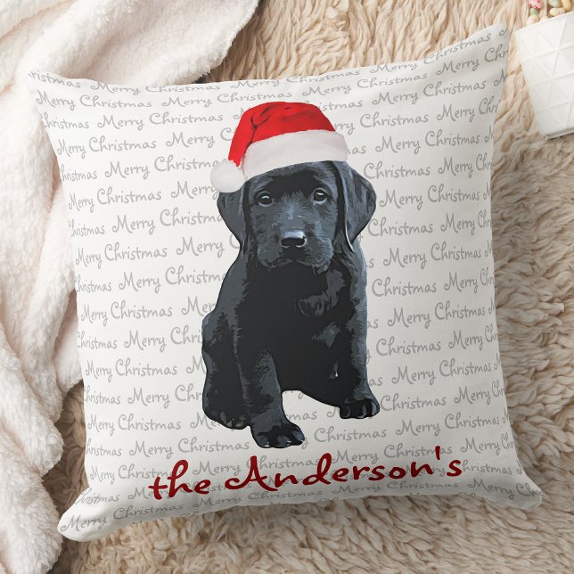 Coussin Chiot de Noël Black Labrador (Créateur téléchargé)
