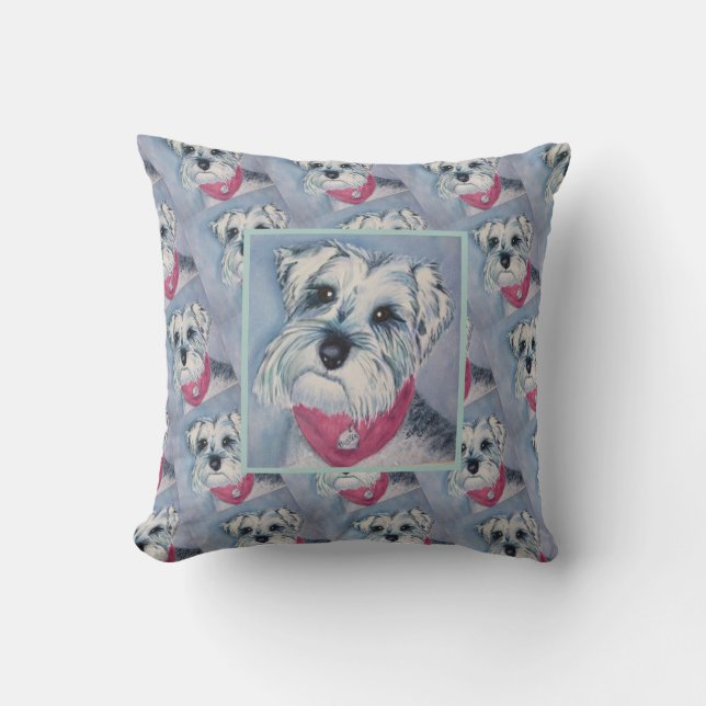 COUSSIN CHIOT DOUX DE SCHNAUZER DE GRIS ARGENTÉ (Recto)