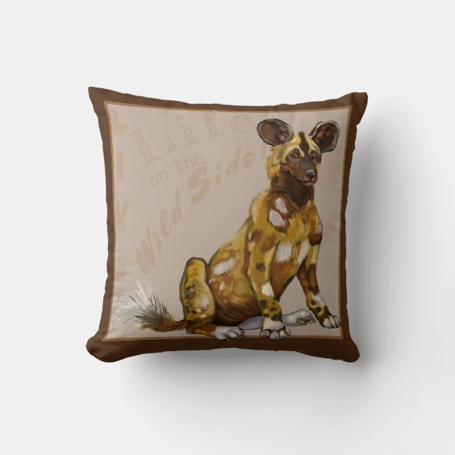 Coussin Chiots peints africains (Recto)