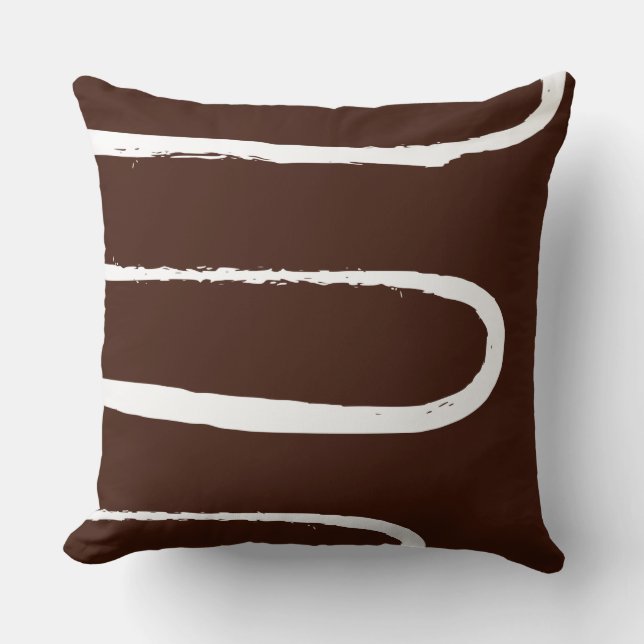Coussin Chocolat à ondes Brown (Recto)