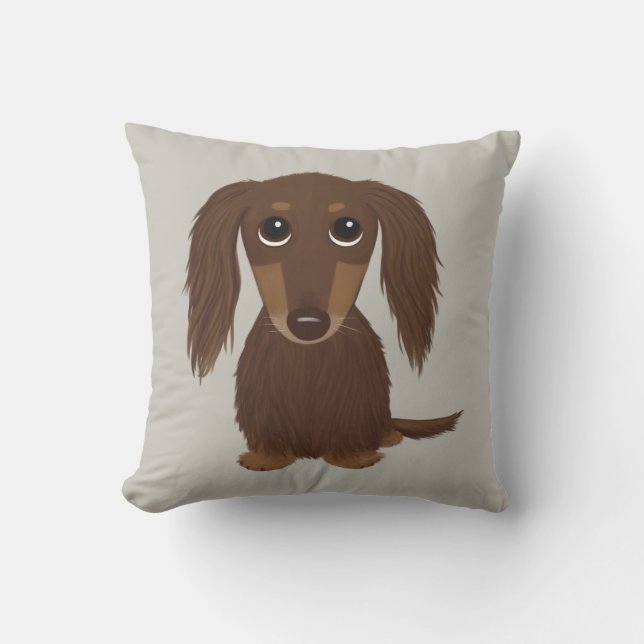 Coussin Chocolat durci Brown Dachshund Dog (Recto)