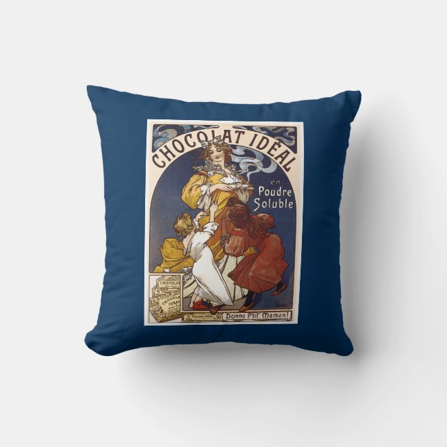 Coussin Chocolat français vintage (Recto)