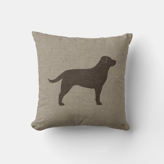 Coussin Chocolat Labrador Retriever Silhouette Dog (Recto)