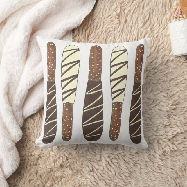 Coussin Chocolat Recouvert Pretzel Rods Sticks Salé (Couverture)