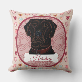 Coussin Chocolate Labrador Retriever Personalize Pillow
