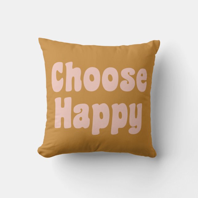 Coussin Choisir Joyeuse Laisser-Laisser Bleu Pink Mustard (Recto)