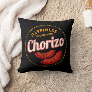 Coussin Chorizo Retro Saucisson Vintage barbecue gastronom