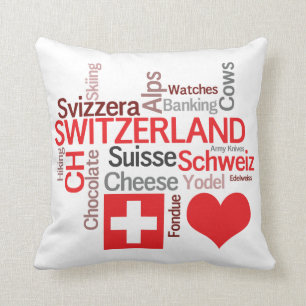 Coussin Choses suisses préférées - amour Suisse d'I