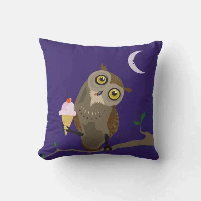 Coussin Chouette à crème glacée~coussin (Recto)