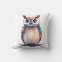 Chouette aquarelle avec éléments étoilés