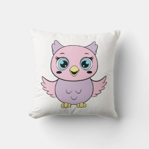 Coussin chouette de dessin animé