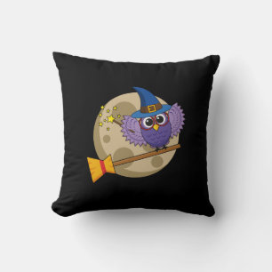 Coussin Chouette de l'Assistant de dessin animé volant sur