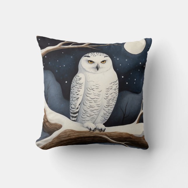 Coussin Chouette des neiges (Recto)