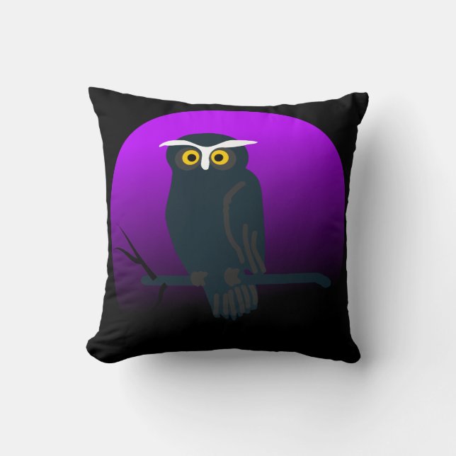 Coussin Chouette d'Halloween vintage (Recto)