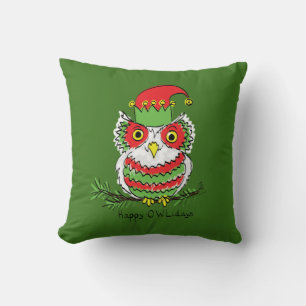 Coussin Chouette Drôle Noël Mignonne Vacances
