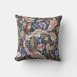 Coussin Chouette et fleurs, William Morris