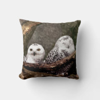 Chouette Harfang Couple Art Bois Faune