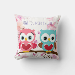 Coussin Chouette mignonne dont vous avez besoin est Love F