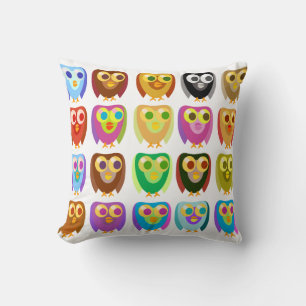 Coussin Chouette motif de personnage de dessin animé multi