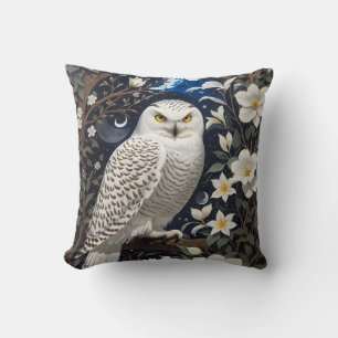 Coussin Chouette neigeuse Moonlight Moonflowers