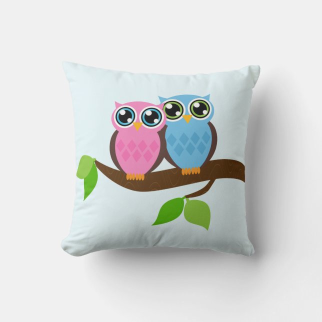 Coussin Chouette romantique (Recto)