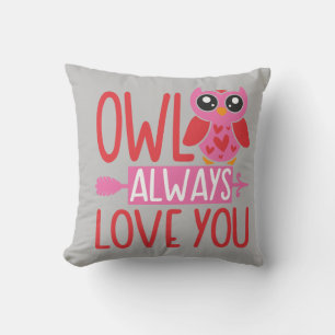 Coussin Chouette t'aime toujours