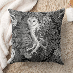 Coussin Chouettes, fougères, chênes et baies 4