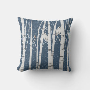 Coussin Chouettes Neiges Dans Les Flammes De Neige Jeter O
