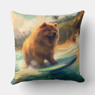 Coussin Chow Chow Beach Plage Surf Peinture