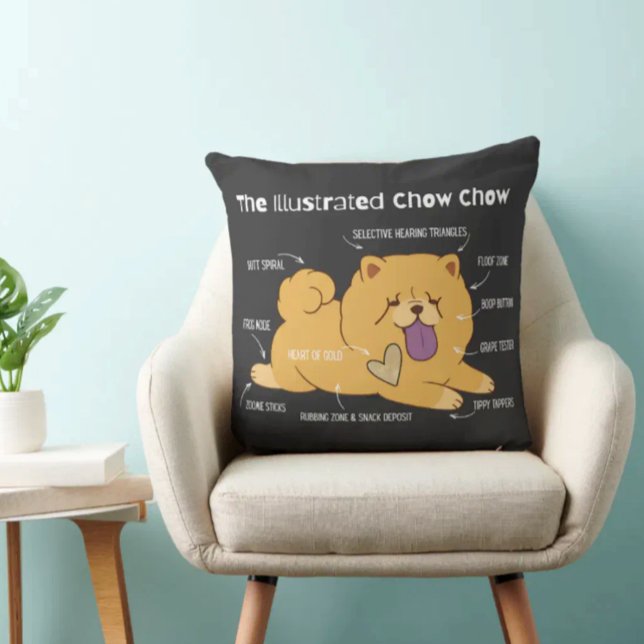 Coussin CHOW ILLUSTRÉ  2 tailles (Créateur téléchargé)