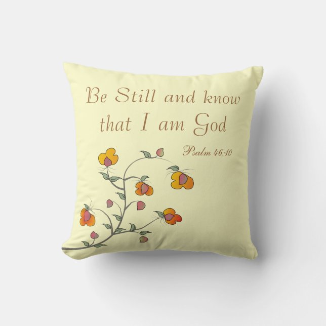 Coussin chrétien de psaume, 46:10 de psaume (Recto)
