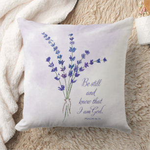 Coussin Christian Encouragement Lavande avec Écriture
