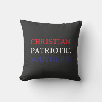 Coussin Christian. Patriotic. Southern.