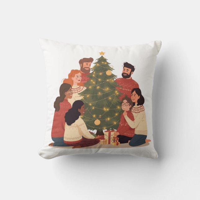 Coussin Christmas Family & Friends Cozy Holiday pillow (Recto)