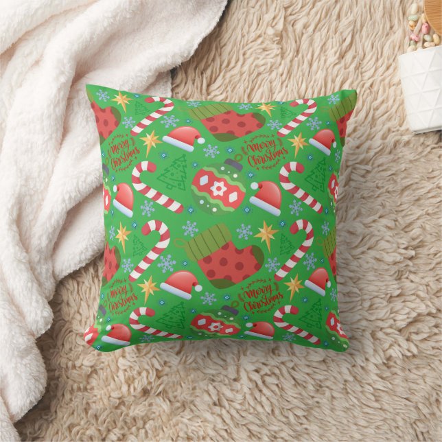 Coussin Christmas Icons Design with Trees (Couverture)