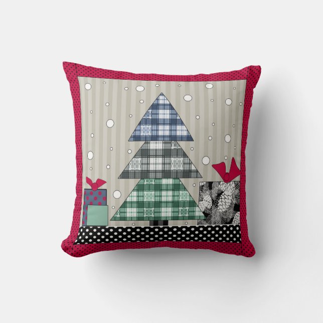 Coussin Christmas pattern, new year, christmas t (Recto)
