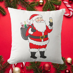 Coussin Christmas Père Noël Champagne Lover