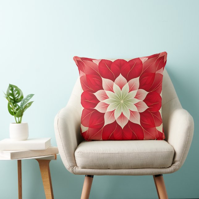 Coussin  Christmas Poinsettia  Festive  (Chaise)