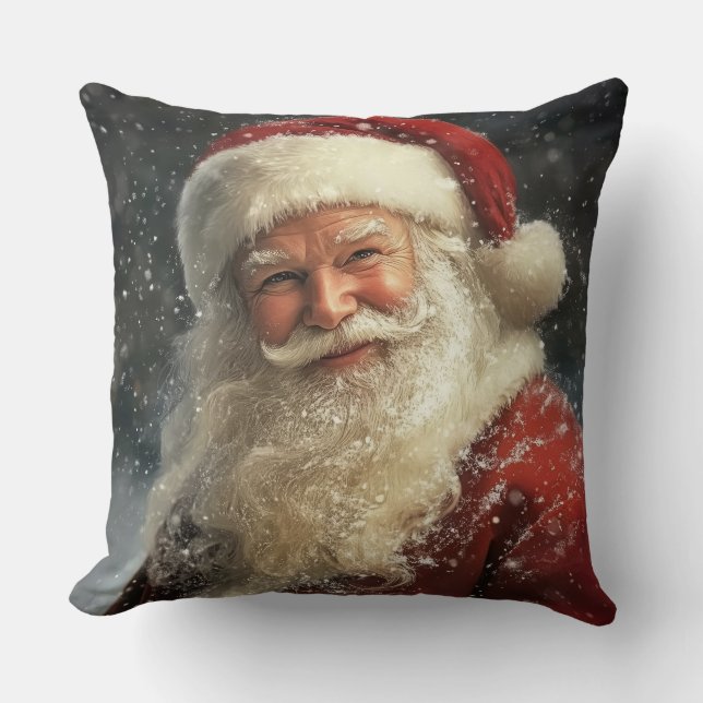 Coussin Christmas Santa Claus Throw Pillow (Recto)