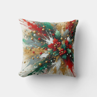 Coussin Christmas Splatter / Holly Leaves